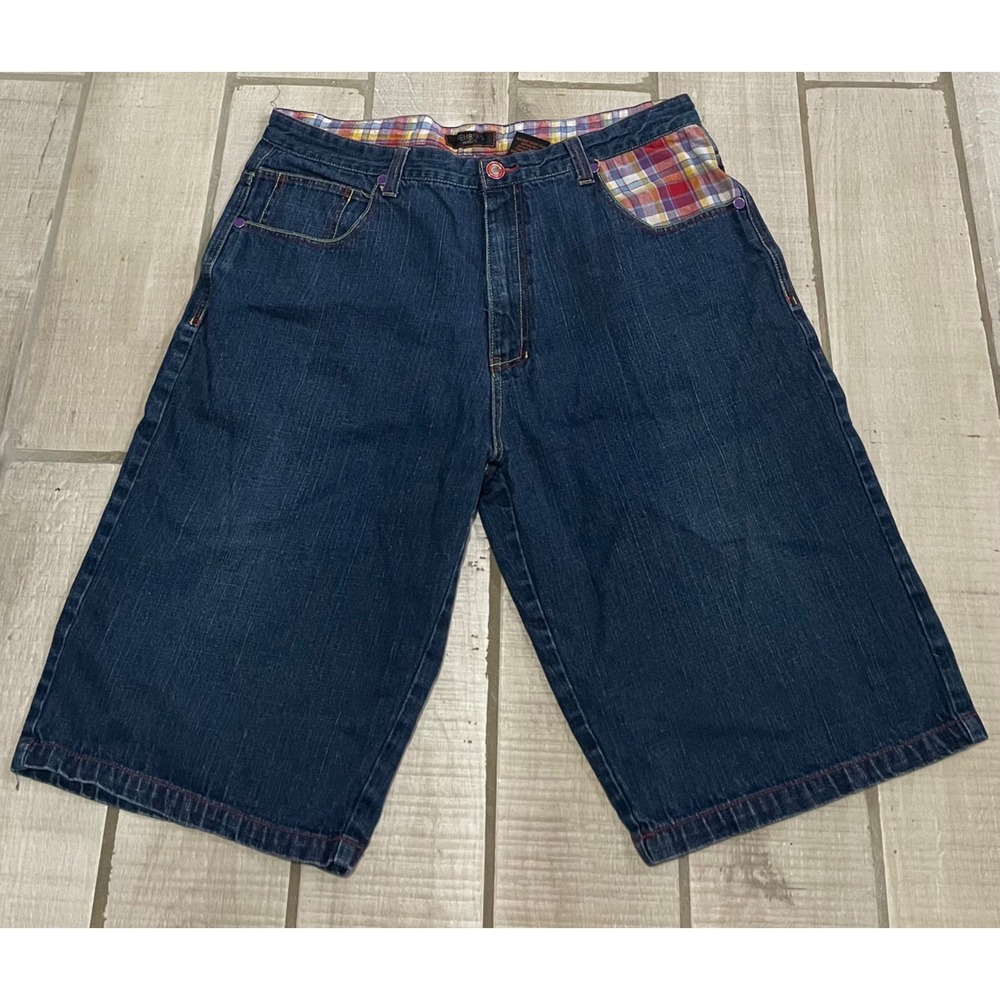 Vintage‎ State Property Denim Shorts Mens 40 Gray Relaxed Baggy Hip Hop